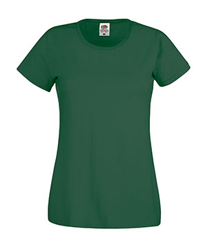 T-SHIRT ORIGINAL DONNA - FRUIT OF THE LOOM verde bottiglia